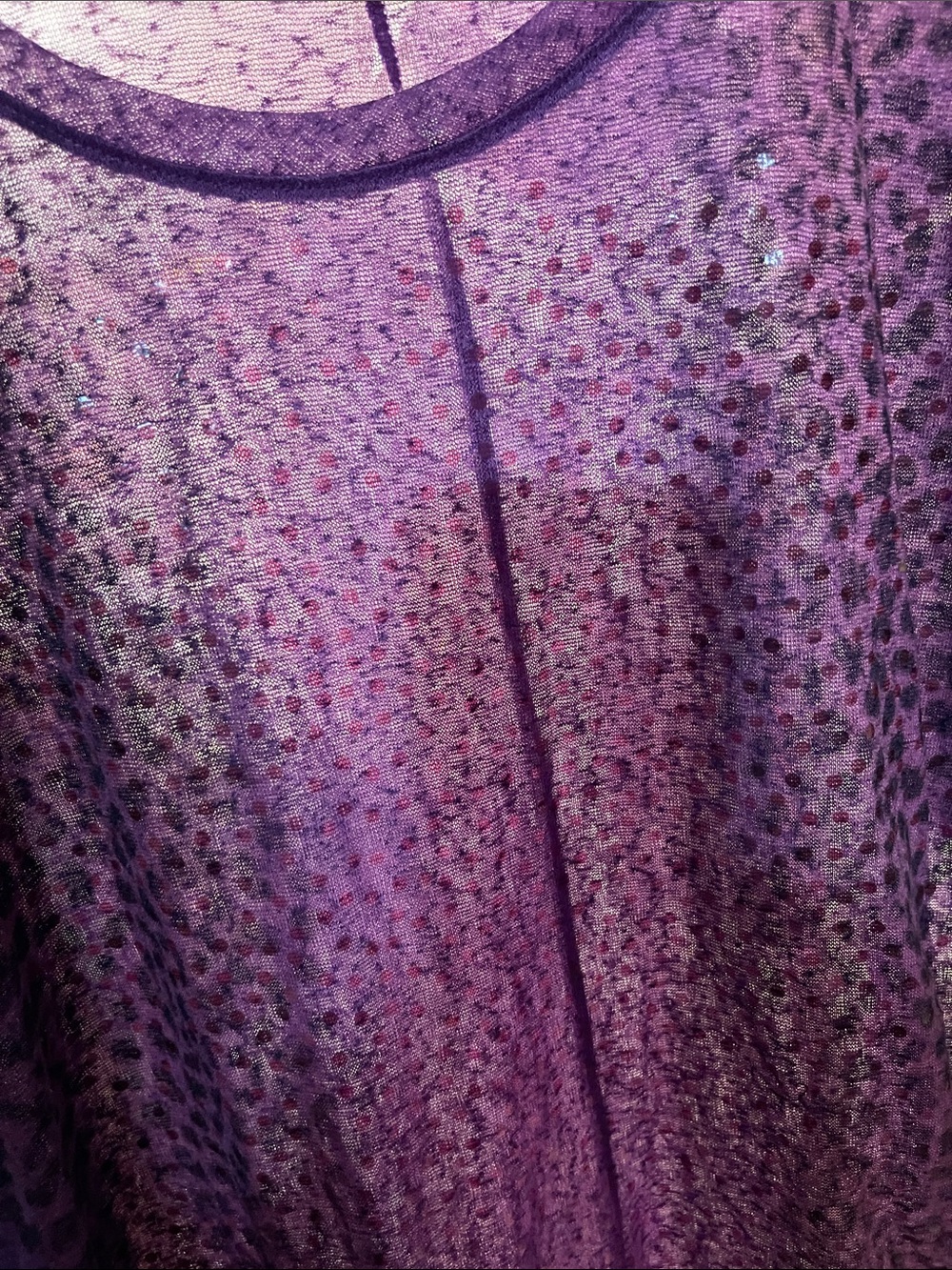 Lane Bryant Purple Sheer Leopard-Print Top - Picture 2 of 5